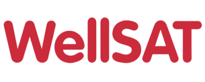 WellSAT Wordmark in red letters