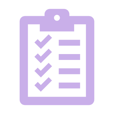 Purple clipboard icon